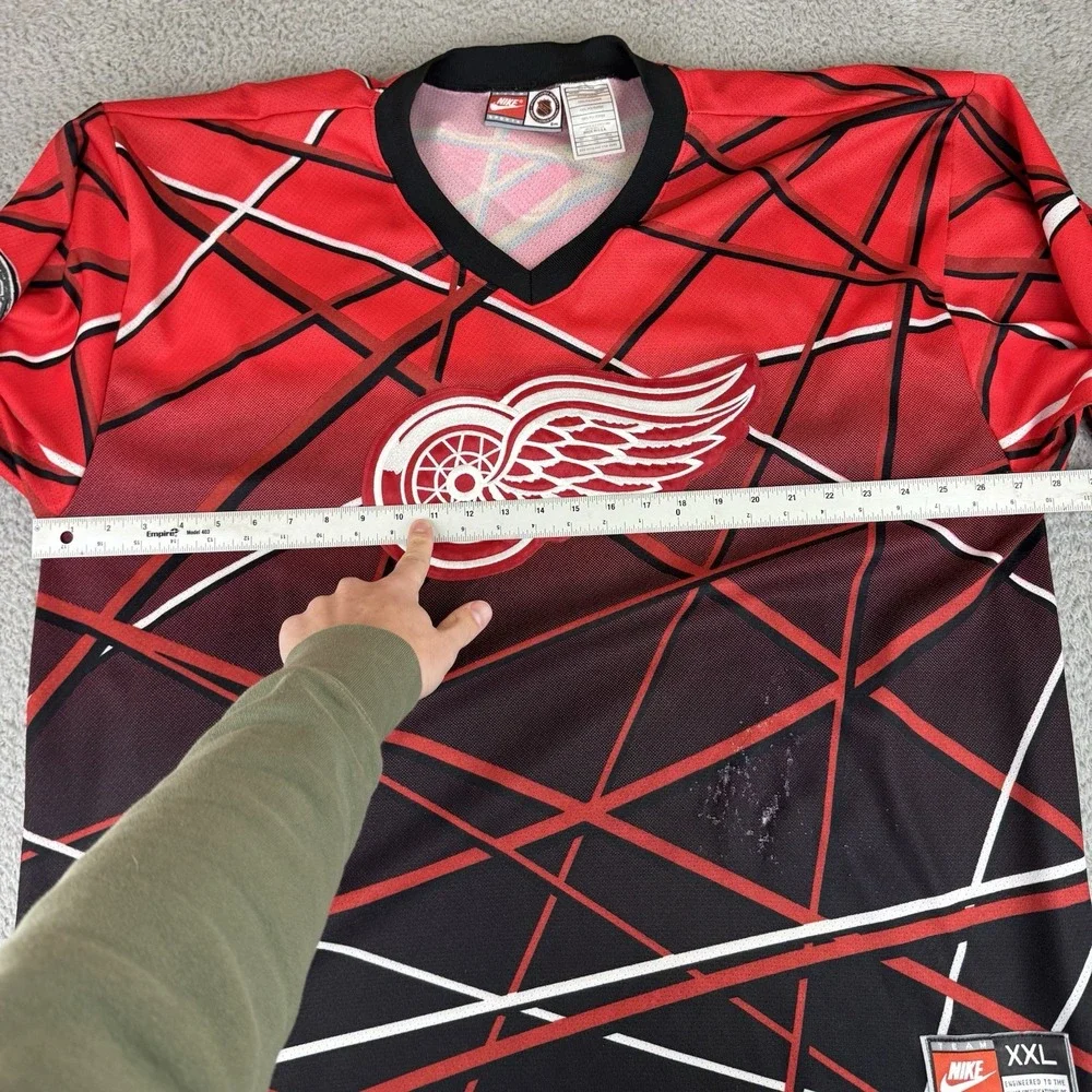 Vintage Nike Detroit Red Wings NHL Street Hockey Jersey Mens Xxl‎ Red 90s VTG